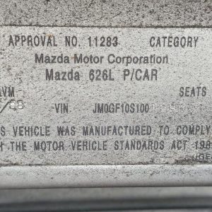 Mazda 626 1998 GF V 2.0L FS DOHC 16v Petrol 4cyl 93kW Sedan FWD