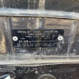 Car Wreckers - Honda Civic 1999 Black Auto Petrol