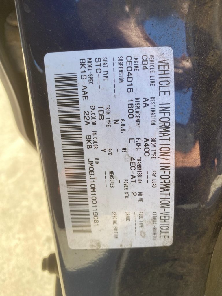 Car Wreckers - Mazda 323 2000 Blue Auto Petrol