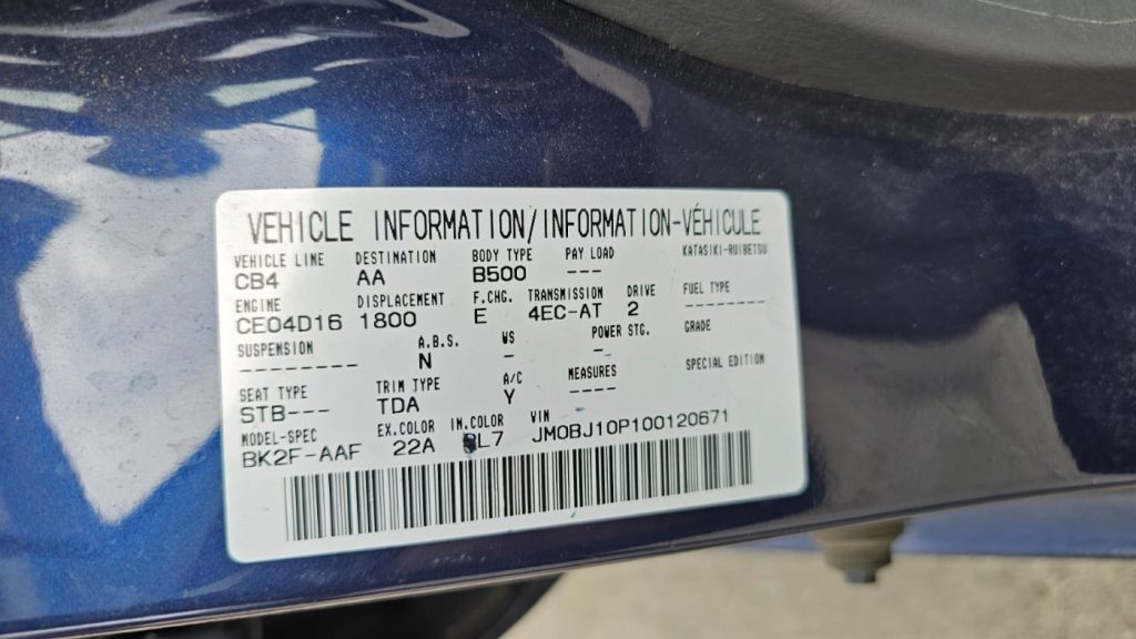 Car Wreckers - Mazda 323 2000 Blue Auto Petrol