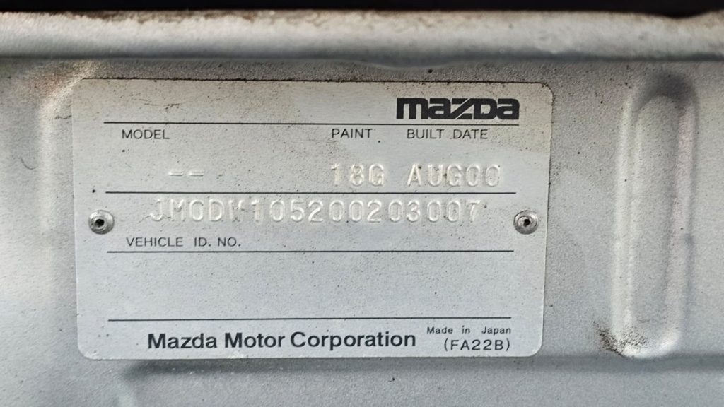 Mazda 121 Metro 2000 DW5W i 16V 1.5L B5C5 SOHC 16v Petrol 4cyl 64kW Hatchback FWD