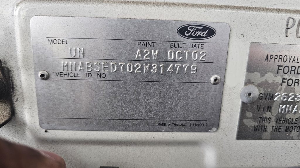 Car Wreckers - Ford Courier 2002 White Auto Petrol