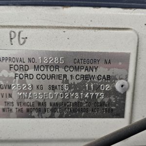 Car Wreckers - Ford Courier 2002 White Auto Petrol