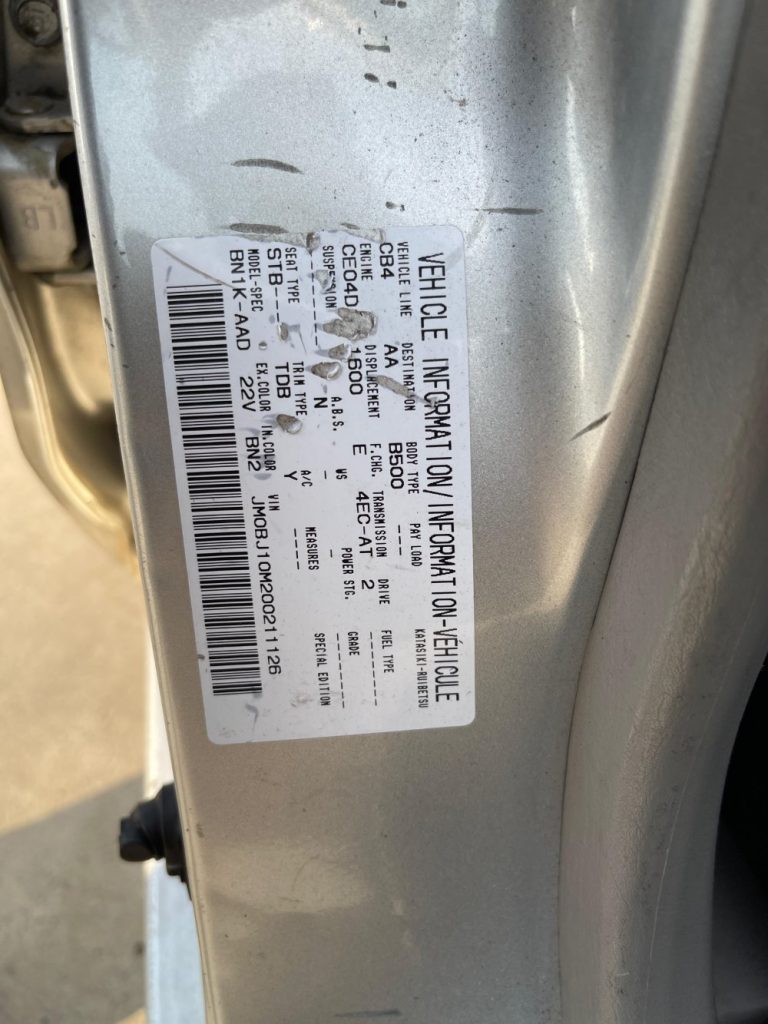 Car Wreckers - Mazda 323 2002 Silver Auto Petrol