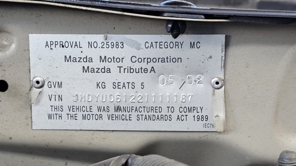 Car Wreckers - Mazda Tribute 2002 Gold Auto Petrol