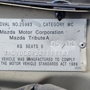Car Wreckers - Mazda Tribute 2002 Gold Auto Petrol