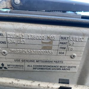 Car Wreckers - Mitsubishi Lancer 2002 Silver Auto Petrol