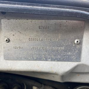 Car Wreckers - Toyota Corolla 2002 White Auto