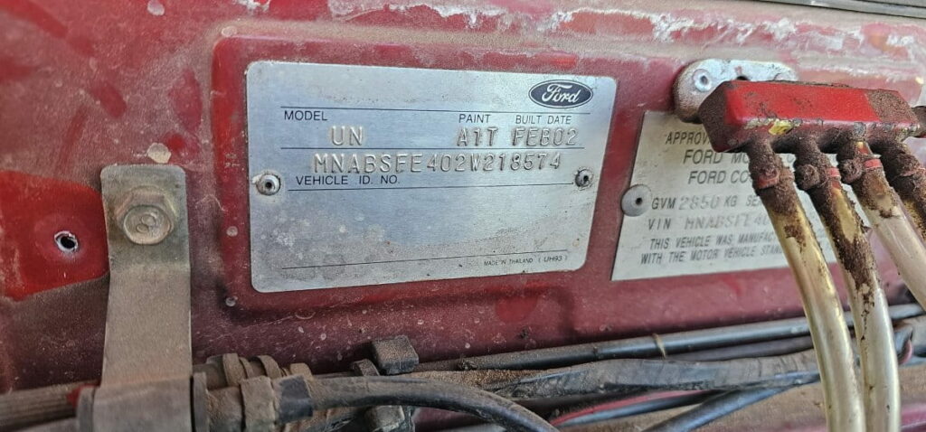 Car Wreckers - Ford Courier 2002 Red Manual Petrol
