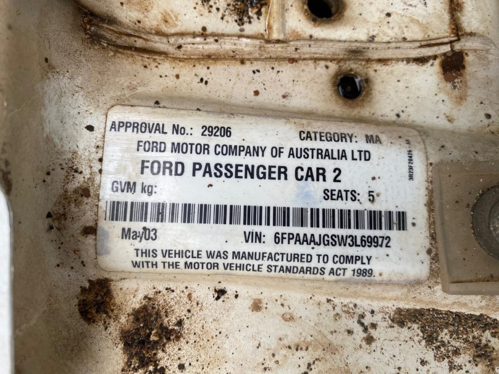Car Wreckers - Ford Fairmont 2003 White Auto Petrol