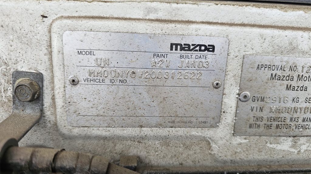 Car Wreckers - Mazda Bravo 2003 White Auto Diesel