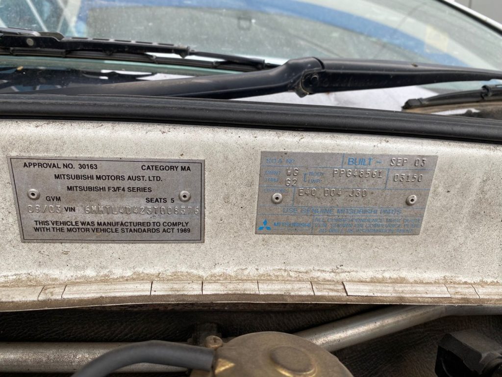 Car Wreckers - Mitsubishi Magna 2003 White Auto Petrol