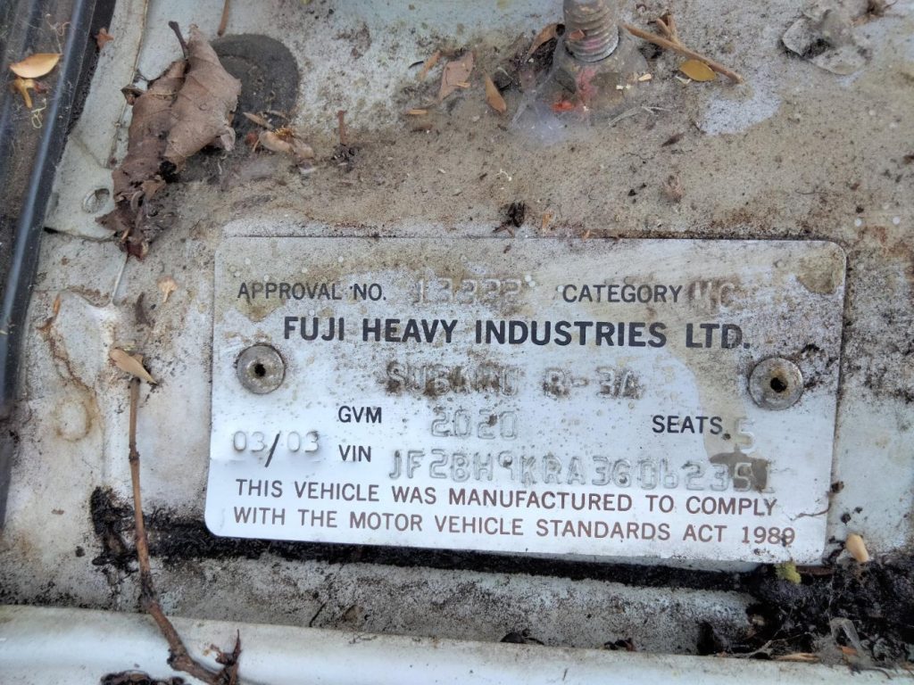 Car Wreckers - Subaru Outback 2003 White Auto Petrol