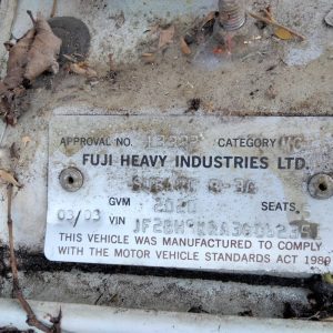 Car Wreckers - Subaru Outback 2003 White Auto Petrol