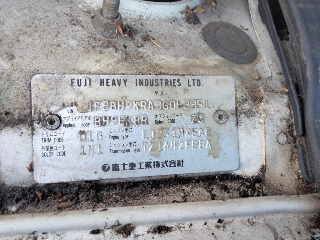 Car Wreckers - Subaru Outback 2003 White Auto Petrol