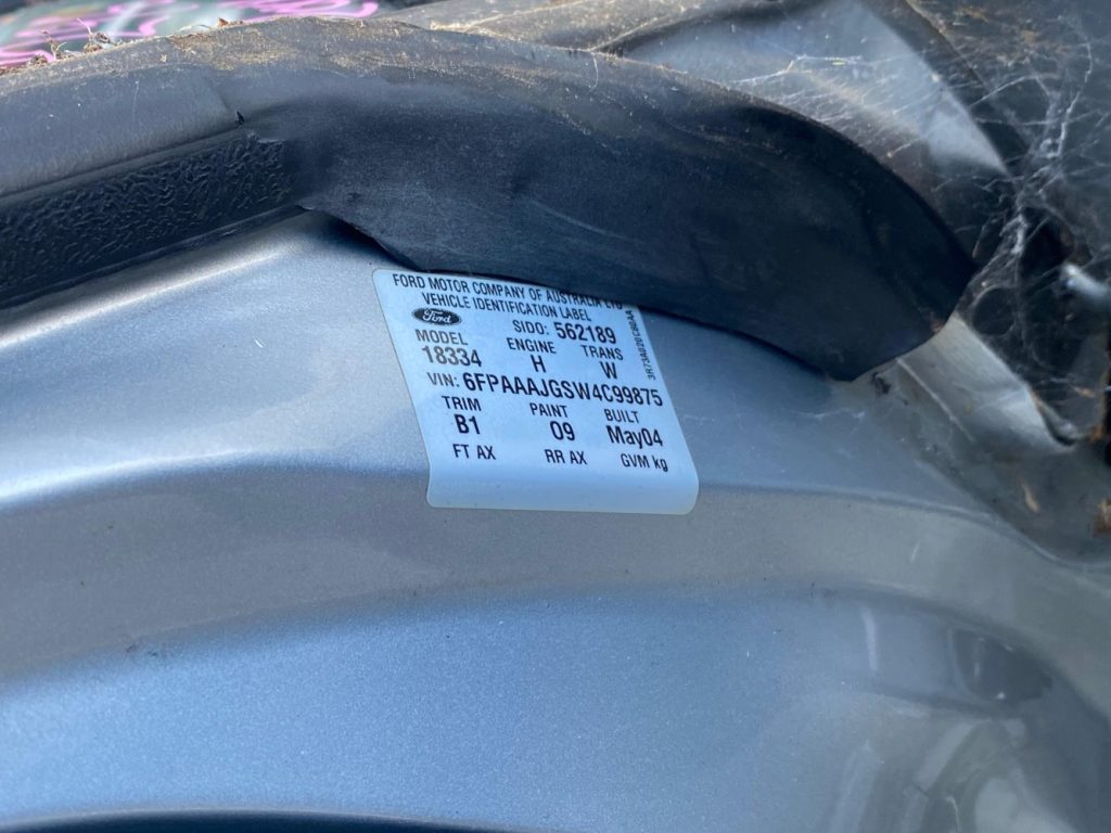 Car Wreckers - Ford Falcon 2004 Silver Auto Petrol