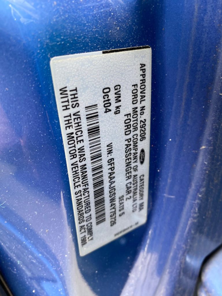 Car Wreckers - Ford Falcon 2004 Blue Auto Petrol