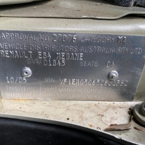 Car Wreckers - Renault Megane 2005 Silver Manual Petrol