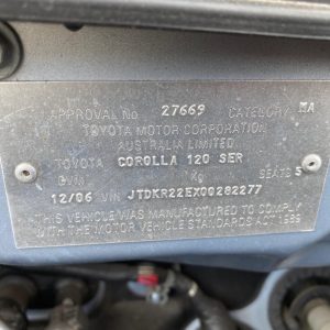 Car Wreckers - Toyota Corolla 2006 Blue Auto Petrol