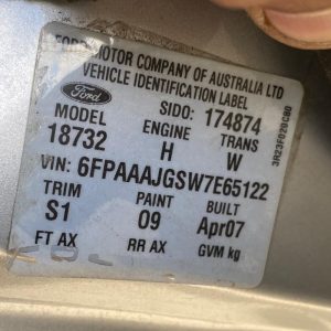 Car Wreckers - Ford Fairmont 2007 Silver Auto Petrol