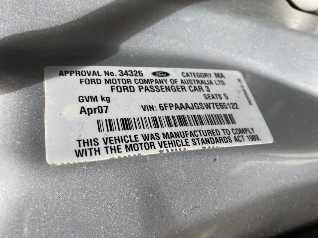 Car Wreckers - Ford Fairmont 2007 Silver Auto Petrol