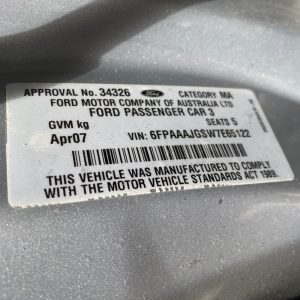 Car Wreckers - Ford Fairmont 2007 Silver Auto Petrol