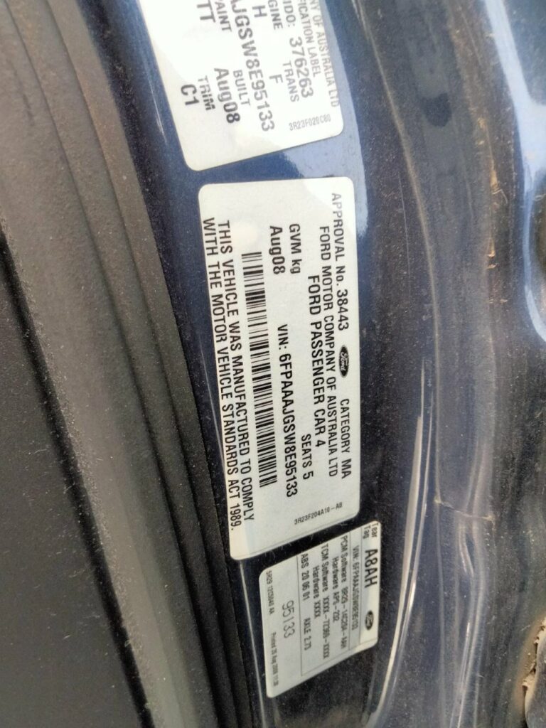 Car Wreckers - Ford Falcon 2008 Blue Auto Petrol