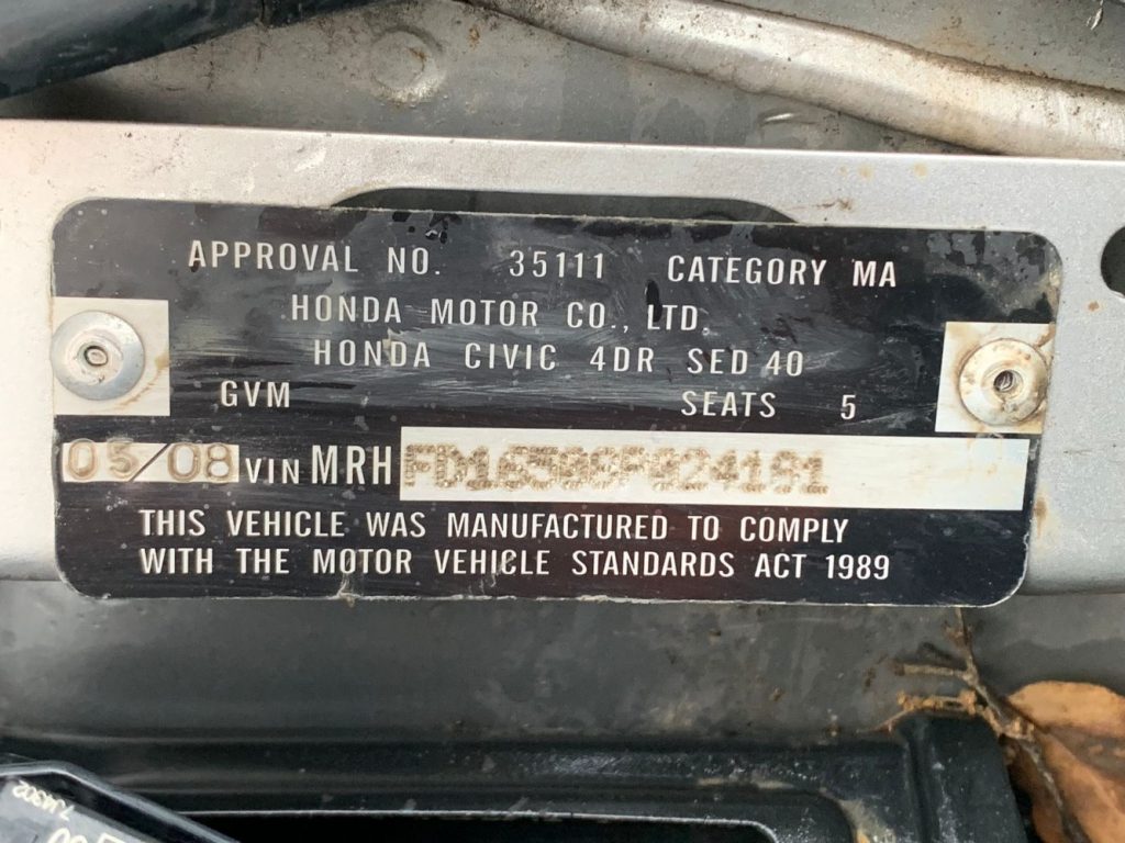 Car Wreckers - Honda Civic 2008 Silver Auto Petrol