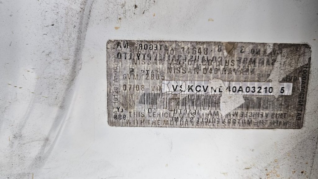 Nissan Navara 2008 D40 dCi 2.5L YD25DDTi DOHC 16v Turbo Diesel Direct Inj. 4cyl 126kW Utility AWD