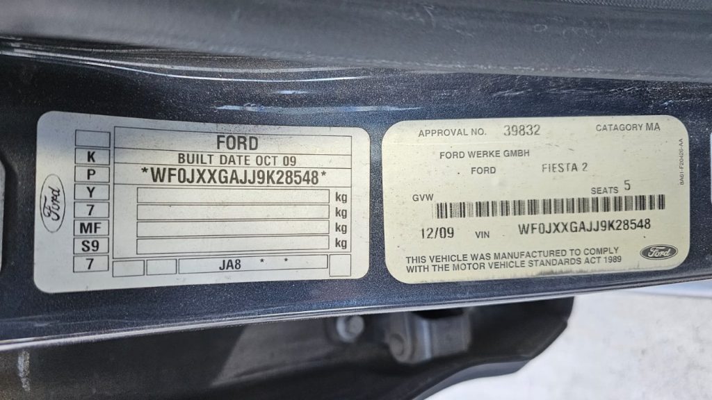 Car Wreckers - Ford Fiesta 2009 Grey Auto Petrol