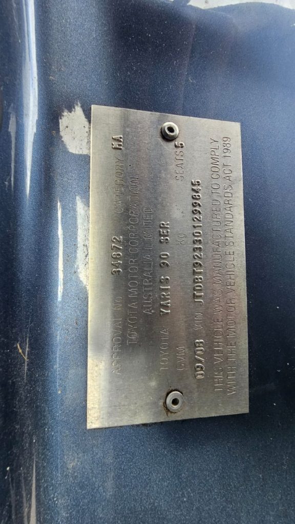 Car Wreckers - Toyota Yaris 2009 Blue Auto Petrol