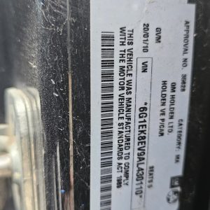 Car Wreckers - Holden Commodore VE 2010 Black Auto Petrol