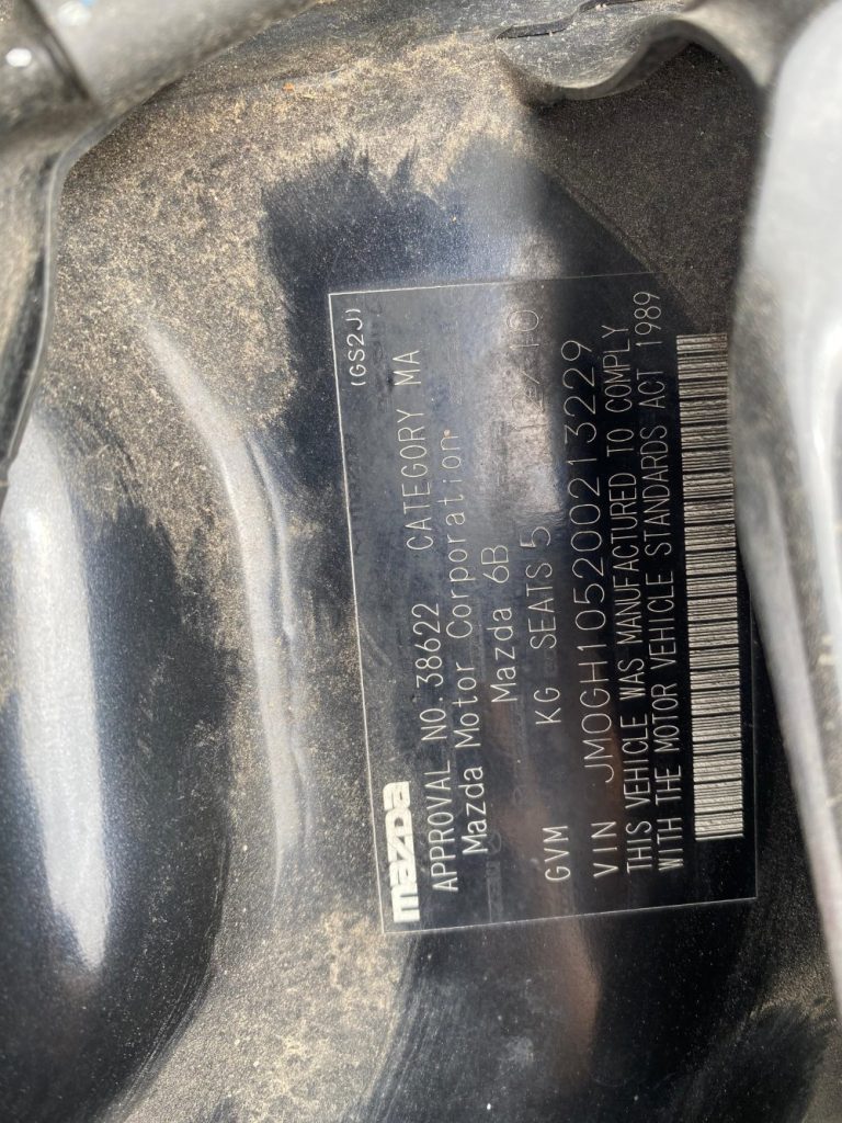 Car Wreckers - Mazda 6 2010 Black Auto Petrol