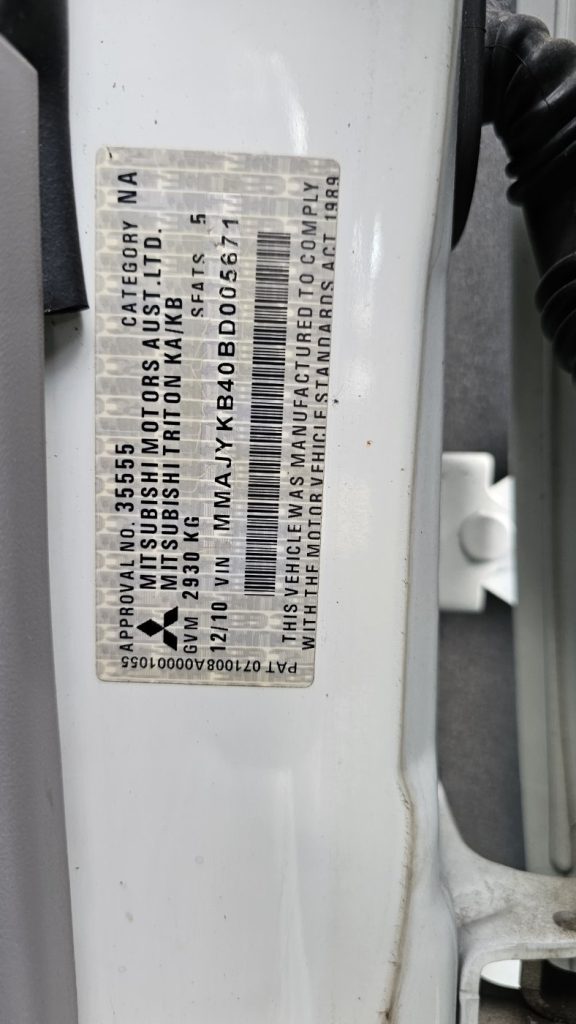 Mitsubishi Triton 2010 KB4T DI-D 2.5L 4D56-HP DOHC 16v Turbo Diesel Direct Inj. 4cyl 131kW Utility AWD