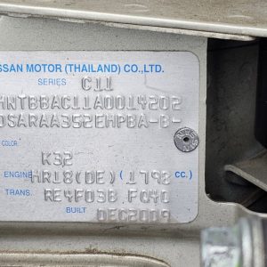 Nissan Tida 2010 SC11 1.8L MR18DE DOHC 16v Petrol 4cyl 93kW Sedan FWD