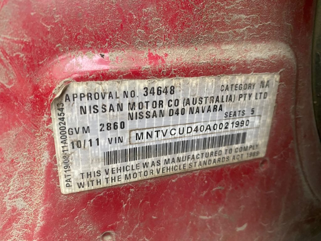 Car Wreckers - Nissan Navara 2011 Red Manual Diesel