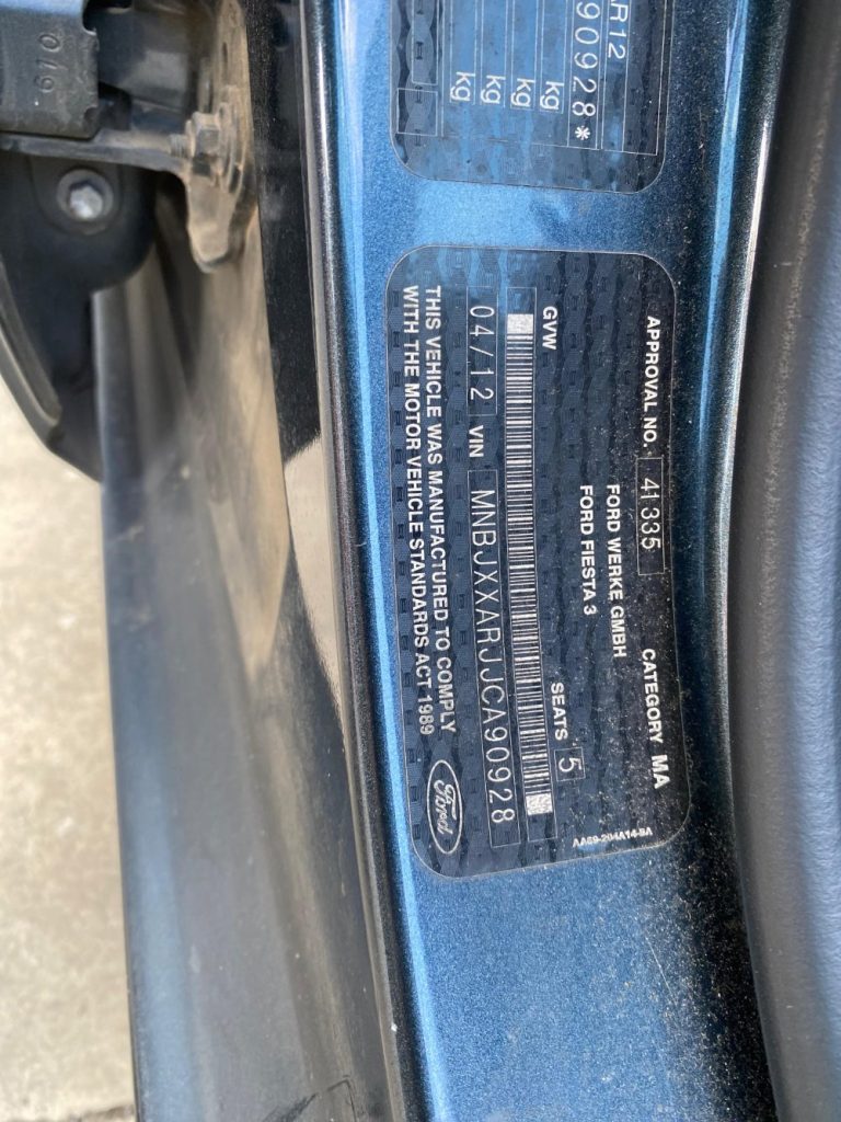 Car Wreckers - Ford Fiesta 2012 Grey Auto Petrol