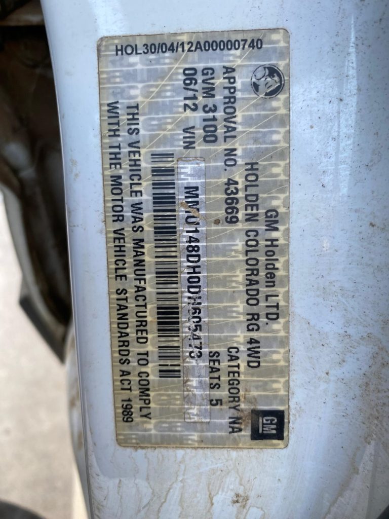 Car Wreckers - Holden Colorado 2012 White Auto Diesel