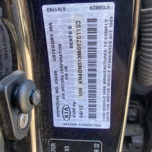 Car Wreckers - Kia Rio 2012 Black Auto Petrol