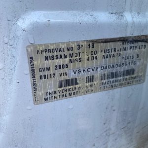 Nissan Navara 2012 D40 dCi 2.5L YD25DDTi DOHC 16v Turbo Diesel Direct Inj. 4cyl 126kW Utility AWD