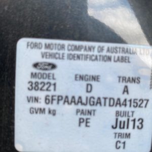 Car Wreckers - Ford Territory 2013 Grey Auto Diesel