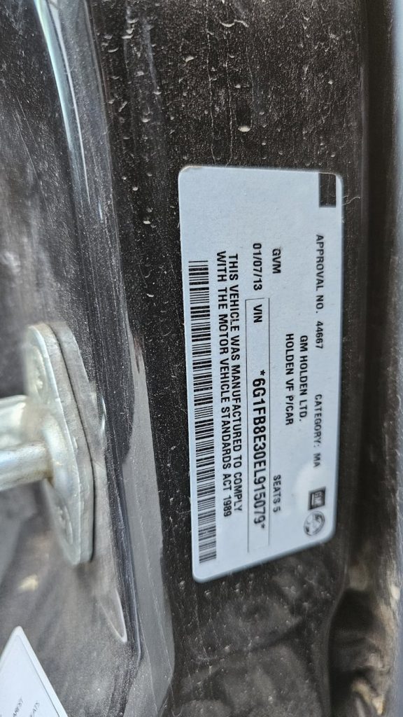 Car Wreckers - Holden Commodore Wagon 2013 Black Auto Petrol