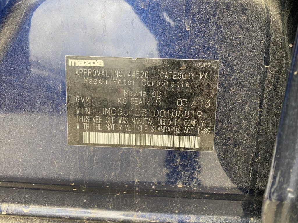 Car Wreckers - Mazda 6 2013 Blue Auto Petrol