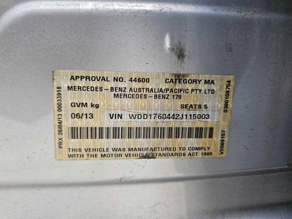 Car Wreckers - Mercedes A250 2013 Silver Auto Petrol