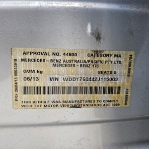 Car Wreckers - Mercedes A250 2013 Silver Auto Petrol