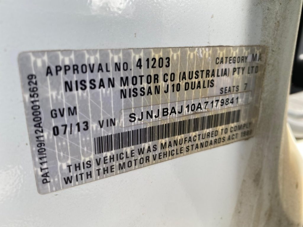 Car Wreckers - Nissan Dualis 2013 White Auto Petrol