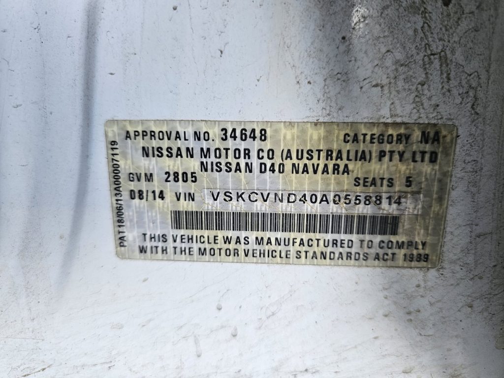 Car Wreckers - Nissan Navara 2014 White Manual Diesel