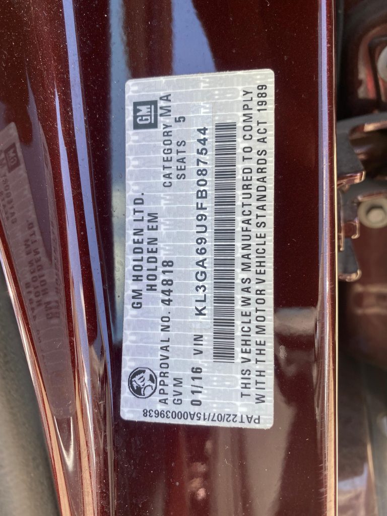 Car Wreckers - Holden Malibu 2015 Maroon Auto Petrol