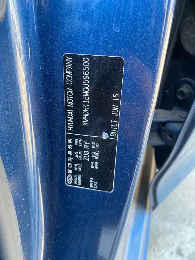 Car Wreckers - Hyundai Elantra 2015 Blue Auto Petrol