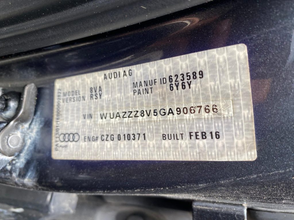 Car Wreckers - Audi RS3 2016 Grey Auto Petrol